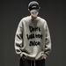 Pure Autumn Winter Retro American Hip Hop Letter Crew Neck Men's Trendy Lazy Style Versatile Loose Sweater_viptrois.com