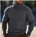 Men's Striped High Neck Knit Sweater – Slim Fit Acrylic-Blend Pullover With Ribbed Hem (Breathable, Lightweight, Winter Casual Wear, )_viptrois.com