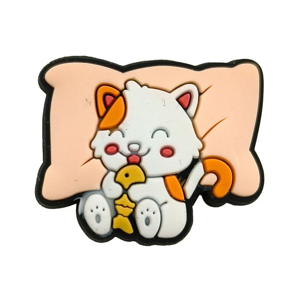 Cute Cartoon Cat Pattern Shoes Flower Shoe Buckle Soft Glue DIY Garden Shoe Accessories_viptrois.com