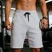 Men's Clothing Men's Quick Drying Sports Shorts Fitness Running Casual Loose Fit Solid Color Beach Pants Five Point Drawstring Summer Style_viptrois.com