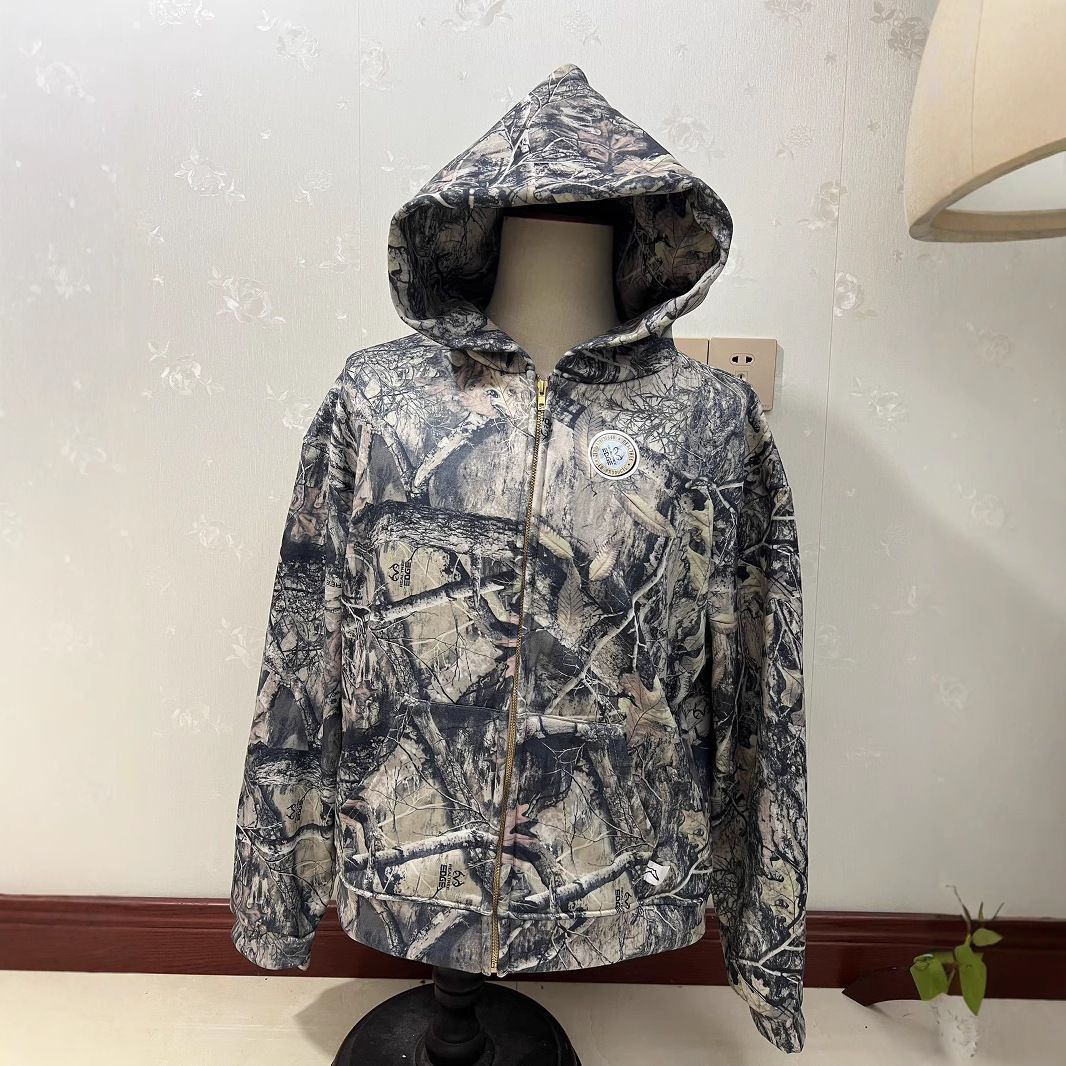 Mossy Oak Camouflage Zip-Up Hoodie Men's Fleece-Lined Hunting Jacket With Pullover Style For Outdoor & Urban Wear_viptrois.com