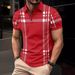 Business Men's Polo Shirt Casual Summer Short Sleeves Tops Plaid Pattern Print Button T Shirt Loose Clothes Fashion Golf Shirts_viptrois.com