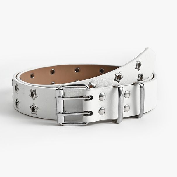 Subculture Decorative White Personality Belt Punk~ Jeans Y2K Versatile Millennium Trend Hot Girl_viptrois.com