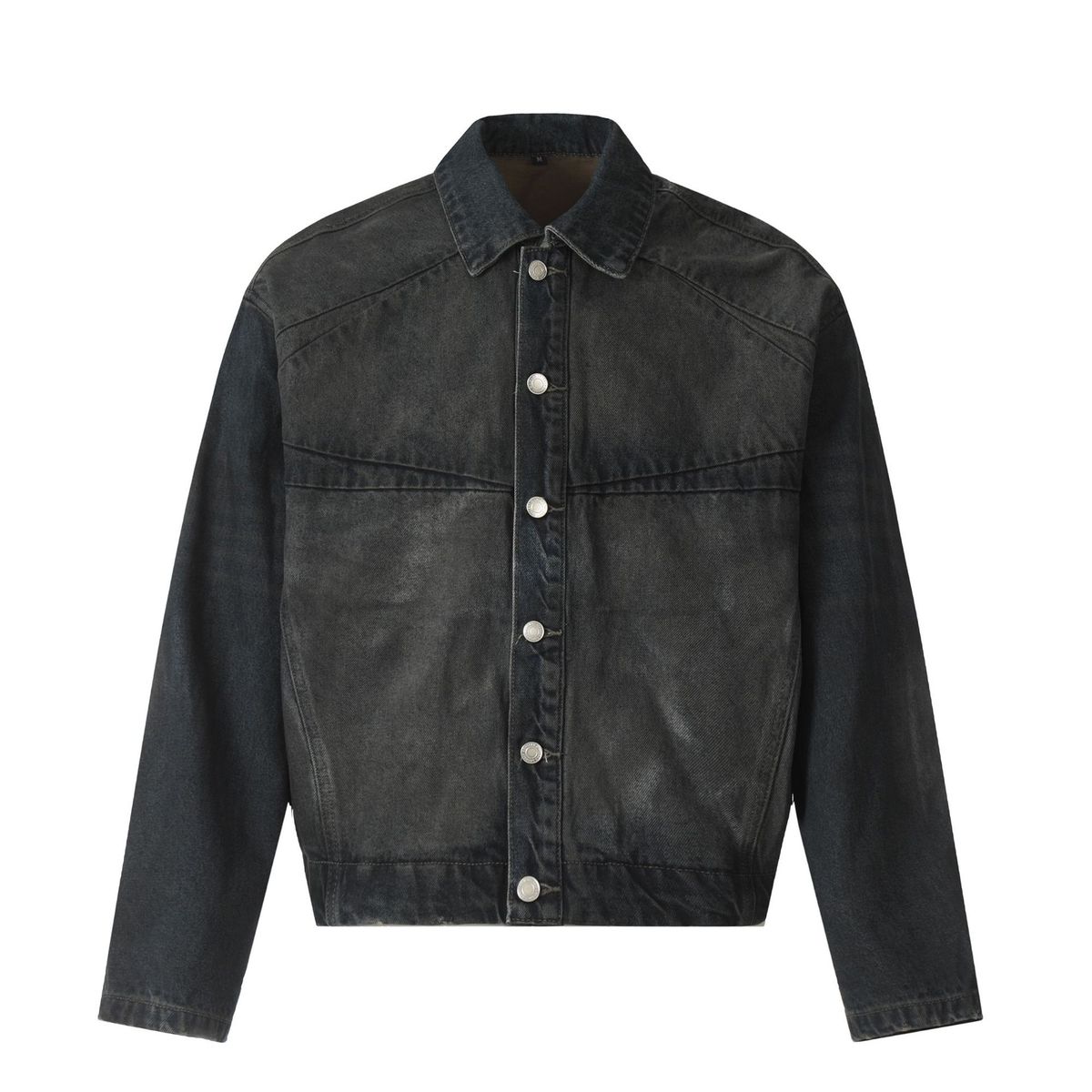 European And American High Street INS Style Turn-Down Collar Button Washed Denim Jacket Coat_viptrois.com