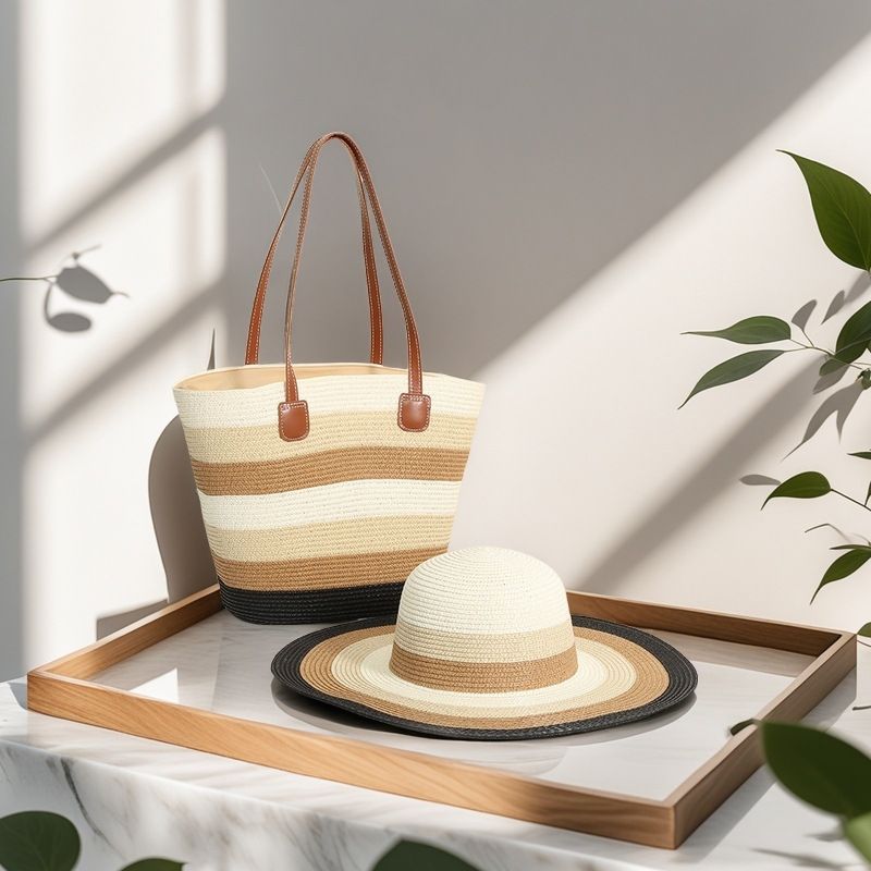 Women's Straw Hats Straw Bag Travel Beach Bag Fashionable Versatile Bag Shoulder Bag Straw Rattan Woven Bag Female_viptrois.com