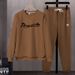 Men's Casual Sportswear Set - Long Sleeve T-Shirt & Jogger Pants, Lightweight Polyester Comfort Fit For Fall (White/Beige/Brown/Gray, M-3XL)_viptrois.com