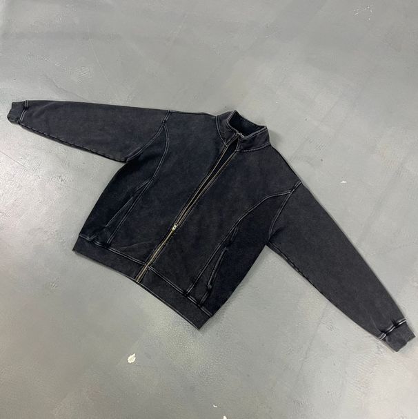 Men's Clothing 100% Cotton Washed Denim Jacket – Unisex Oversized Open-Front Shacket (High-Street Style, Lightweight For Spring/Fall)_viptrois.com