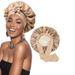 Double layer satin nightcap with ribbon bowknot silk hat headband beauty home hair care hat_viptrois.com