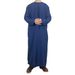 Men's Clothing men's robe solid color pocket design round neck long clothing_viptrois.com