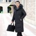 Men's Clothing Men's Long Down Jacket With Thickened Detachable Fur Collar Casual Down Jacket For Middle Aged Men And Dads Winter Coat_viptrois.com