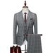 Men's clothing Plaid Three-piece Suit Suit Men's Casual Suit Groom's Groomsmen's Dress_viptrois.com