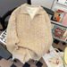 Spring and Autumn New Solid Color Top Paired with Fashionable, Versatile, Loose, Comfortable, Trendy Brand Knitted Sweater_viptrois.com