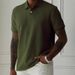 Men's Solid Color Collared Button Down Short Sleeved Shirt Casual Everyday Style_viptrois.com