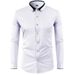 Men's Clothing four way stretch shirt men's color matching collar diamond button long sleeved shirt business casual men's shirt foreign trade _viptrois.com