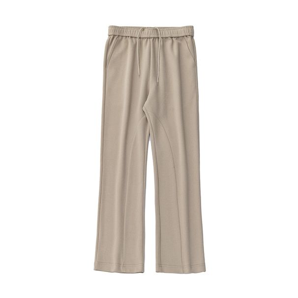 Monochrome Man- Textured Flared Loose Casual Spring Summer Split Structure Draped Sweatpan American Style Trendy Brand Spor Long_viptrois.com