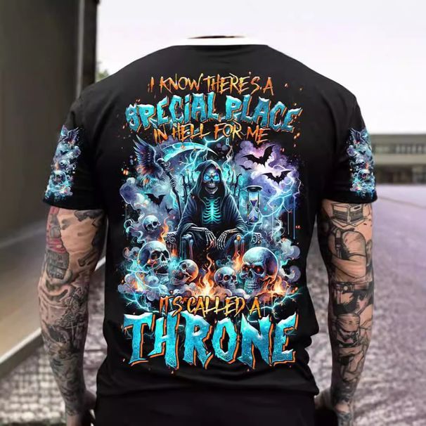 Men's Clothing 3D Printed T Shirt Skull Series Round Neck T Shirt_viptrois.com