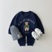Mother & Kids Children's Clothing New Autumn Small And Large Children's Cartoon Bear Sweater Casual Pants Suit Elastic_viptrois.com