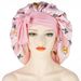 Unisex Hair Care Wide Brim Long Tail Extra Large Shower Cap Fashion Print Ladies Large Satin Night Cap_viptrois.com