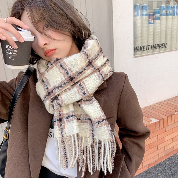 2023 New Xiaoxiang Style Scarf Women's Autumn Winter Korean Edition Versatile, Simple and Fresh Student Warm Neck Trend_viptrois.com