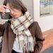 2023 New Xiaoxiang Style Scarf Women's Autumn Winter Korean Edition Versatile, Simple and Fresh Student Warm Neck Trend_viptrois.com