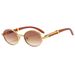 Retro Woodgrain Sunglasses - Oval UV400 Protection | Vintage Unisex Design & Lightweight Acetate Frame_viptrois.com