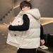 Loom Autumn Winter Down Cotton For Men Teenagers, Cold-Proof And Warm, Hooded Versatile Workwear Vest Jacket_viptrois.com