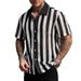 Men's Clothing New Summer Black And White Striped Short Sleeves Comfortable Casual_viptrois.com
