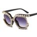2020 Diamond Studded Sunglasses Women's Personalized Sunglasses Half Frame Cross Border Sunglasses SUNGLASSES_viptrois.com