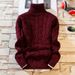 Men's Clothing Autumn New Supply Men's Sweater Teenager Solid Color Twisted Thick High Collar Sweater_viptrois.com