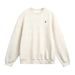 Men's Vintage Jacquard Textured Oversized Round Neck Sweatshirt – Heavyweight Embroidery Pullover With Contrast Stitching_viptrois.com
