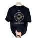 Men's Clothing Short Sleeved Ins Pure Cotton Summer New Men's Printed T Shirt Trendy Men And Women All Match Round Neck T Shirt Men_viptrois.com
