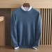 Nordmann High-End Men 100% Pure Cashmere Round Neck Simple Pullover Sweater Loose Warm Knitted Base Shirt_viptrois.com