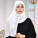 Women's Scarves New Wave Hot Diamond Lazy Convenient Headscarf Muslim Ladies Mercerized Cotton Fashionable Head Wrap Shawl_viptrois.com