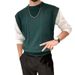 Men's Clothing Autumn And Winter New Fake Two Piece Black Sweater Men's College Style Knitted Sweater Boys Lazy Style Men's Clothing Trend_viptrois.com