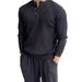 Monochrome Man- Spring And Autumn New Henry Collar Long Sleeve Knitted Sweater Men's Light Mature Slim Fit British Business Foreign_viptrois.com
