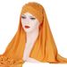 Women's Hats New Milk Silk Cross-beaded Single-color Baotou Scarf And Hat, Two-piece Women's Fashion Patch Hijab_viptrois.com