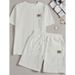 Men's Clothing Men's Wheat Ear Flower Pattern Comfortable 2 Piece Knitted Suit Shorts, Standard US Size With English Washing Mark_viptrois.com