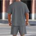 Men's Clothing Short Sleeved Shorts Suit Sports Leisure Vacation Two Piece T Shirt_viptrois.com