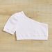 Mother & Kids Children's Clothing For Girls, Irregular Striped Oblique Shoulder Pullover, Floral Shrunken Ruffled Short Skirt, Children's Suit_viptrois.com