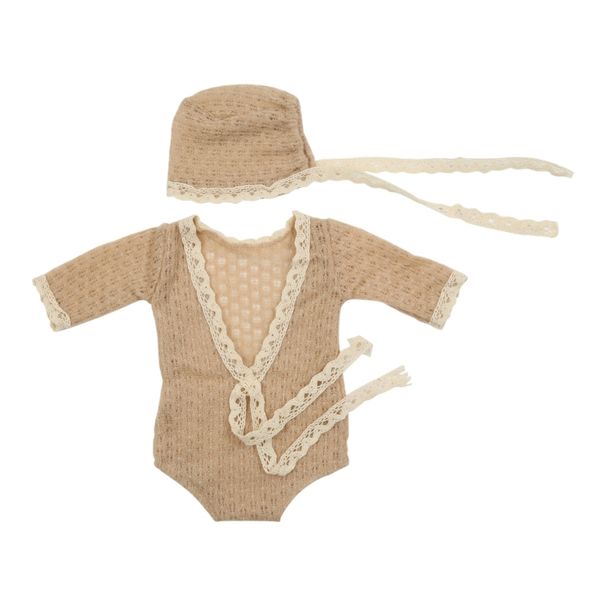 Baby Photography Props Costume Set Hat Bodysuit Photo Props 2pcs Newborn’s Photostudio Props Pilling Resistance Unisex_viptrois.com