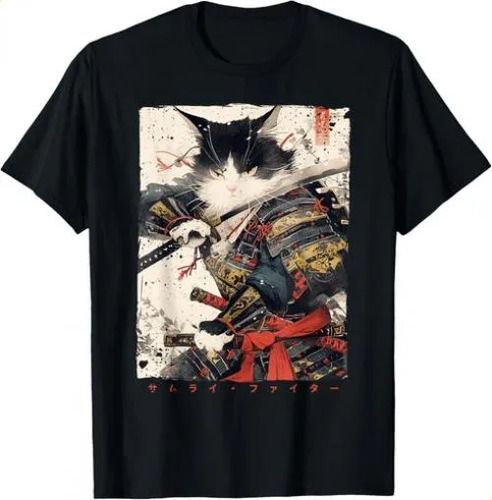 T-shirtt-shirtsamurai Warrhe Swing Fior Ukiyo Ink Artwork Cat Samu_viptrois.com
