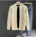 Men's Casual Knit Cardigan - Lightweight Stand Collar Sweater, Breathable & Machine Washable, Grey/Black/Beige, Sizes M-XXXL_viptrois.com