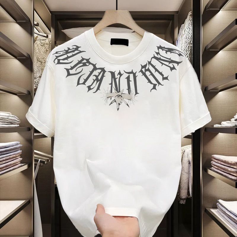 Men's Clothing Cotton Short Sleeved T Shirt For Men Ins Trendy Street Loose Tops T Shirt For Men Summer_viptrois.com