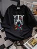 Halloween Costume XRay Skeleton Rib Heart Candy Adult T-Shirt Soft Casual Graphic Fashion Summer Comfortable Print Round Neck Short Sleeve Women Top Graphic Tees Top For Everyday Wear Stretched Designer Clothes Slightly Unisex Women Versatile_viptrois.com