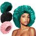 Ribbon bow Satin beauty care hair wide brimmed hat headscarf Nightcap_viptrois.com