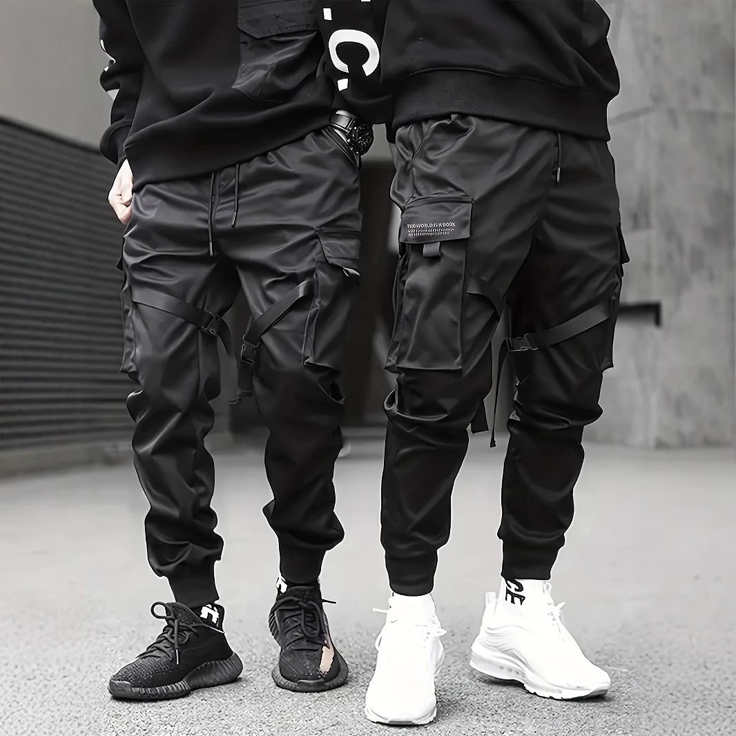 Men's Clothing Cuffed Pants, Super Popular Pants In Spring, National Trend, Multi Pocket, Casual, Loose And Fashionable Overalls For Men_viptrois.com
