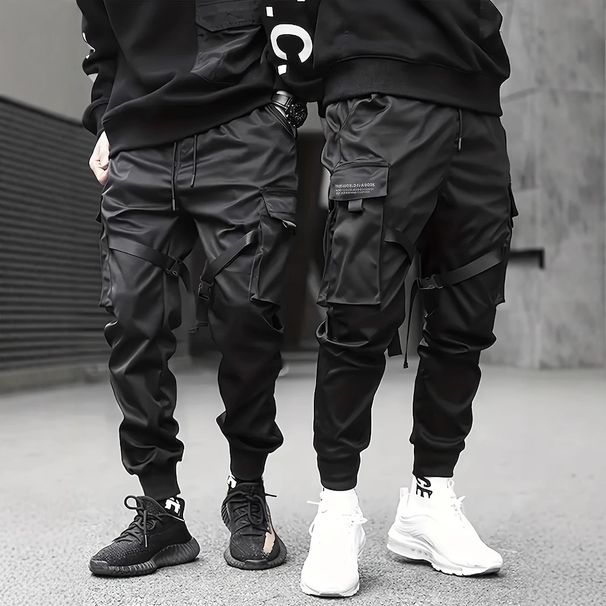 Men's Clothing Cuffed Pants, Super Popular Pants In Spring, National Trend, Multi Pocket, Casual, Loose And Fashionable Overalls For Men_viptrois.com