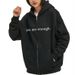 Womens Cute Hoodies Teen Girls Fall Jackets Oversized Sweatshirts Casual Drawstring Clothes Zipper_viptrois.com