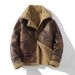 Men's Clothing loose large size winter new men's solid color casual lapel jacket leather fur 2209141_viptrois.com