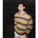 New Long Sleeved Knitted Sweater For Men, Retro Striped Contrasting Collar_viptrois.com